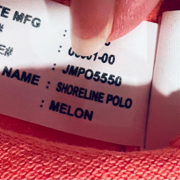 johnnie-O Shoreline Pique Polo shirt Melon (orange salmon color) NWOT MEDIUM - Picture 7 of 7